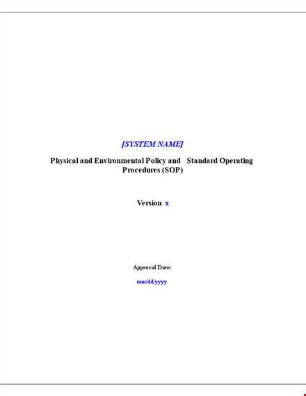 information security policy: ensuring physical and system access template