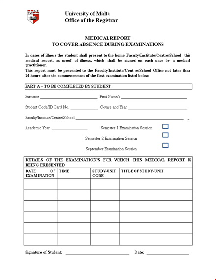example of medical report template