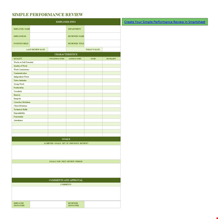 effective performance review examples for employee goals and review - reviewer's guide template