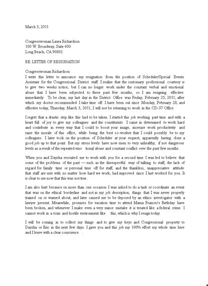 free immediate resignation letter due to stress pdf download template