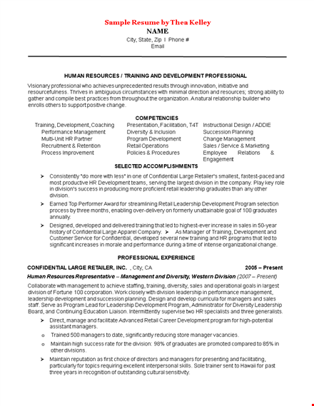 hr assistant manager resume - company, management, training, development program template