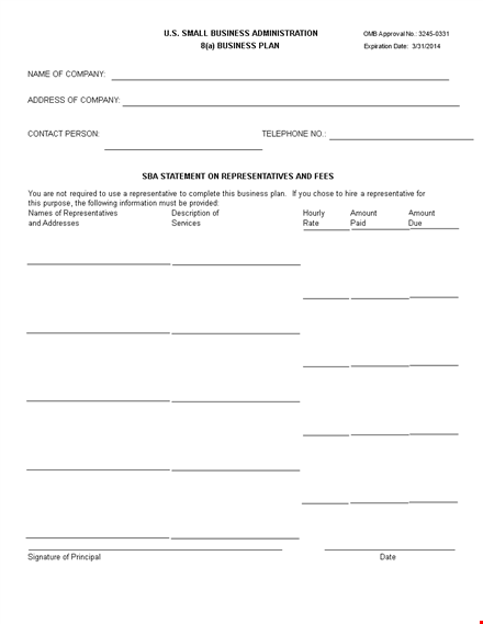 small business administration business plan template - describe your previous business experiences template