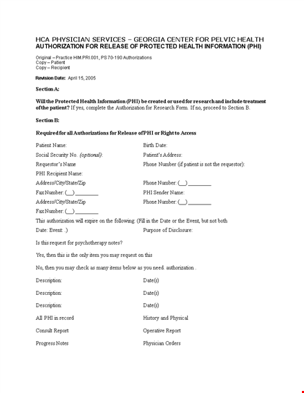 authorize release of health information | patient medical release form template