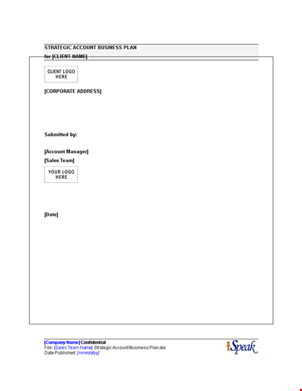 strategic account business plan template