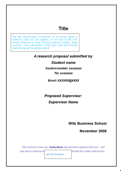 customizable research proposal template - streamline your study now template