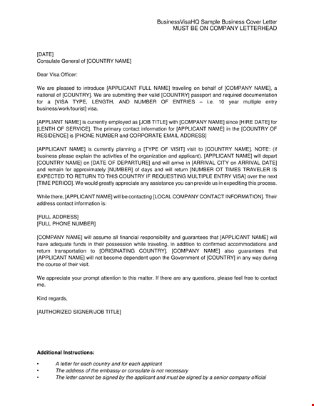 sample business cover letter template | company applicant in country template