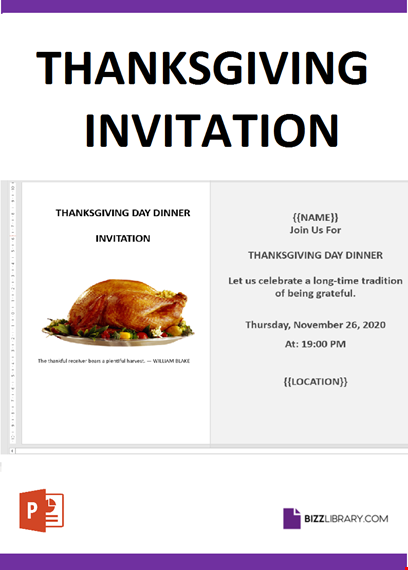 thanksgiving invitation template template