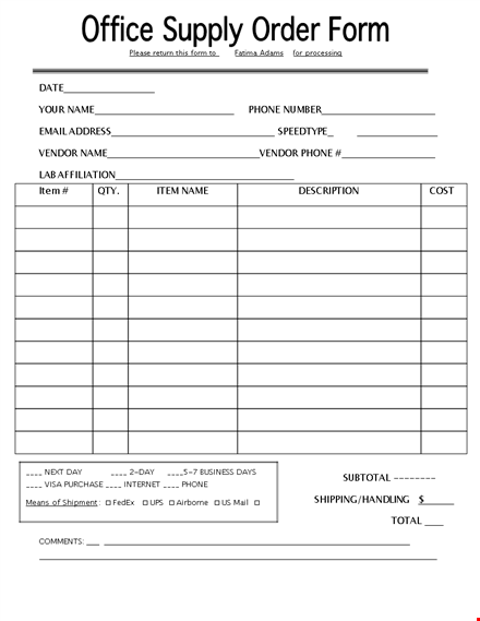 office order template