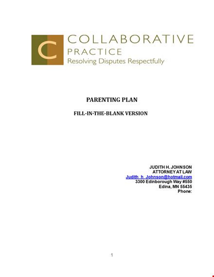 parenting plan template | create a comprehensive plan for co-parenting template