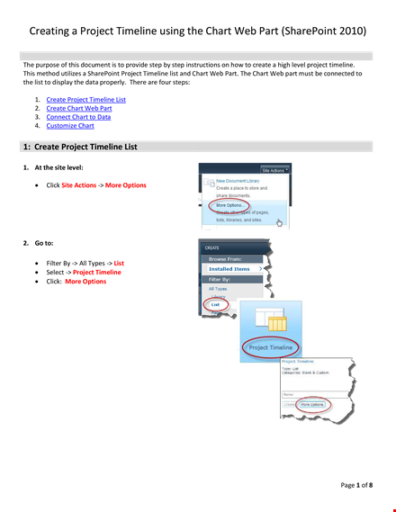 project timeline chart - simplify your project management with a click template