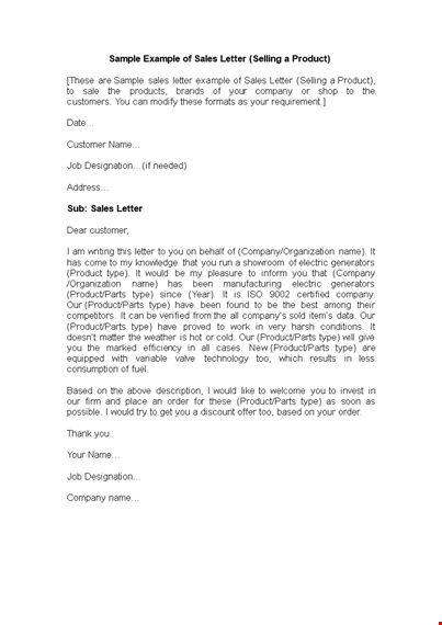 sales letter template - create persuasive and effective letters for your company and products template