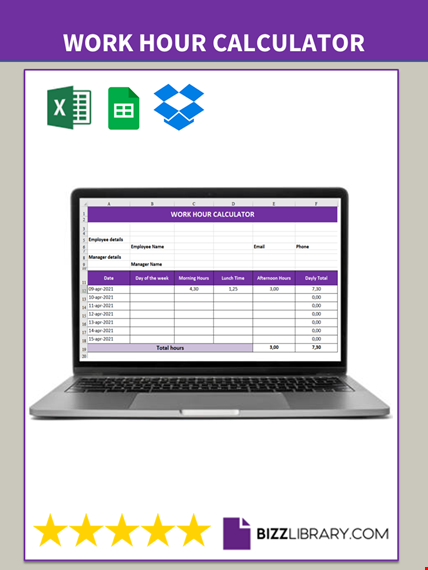 work hour calculator template