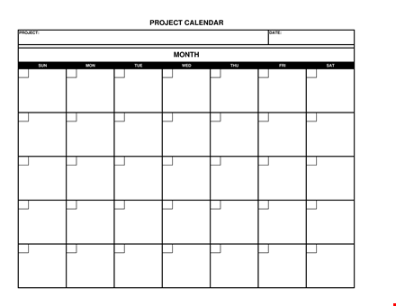 monthly project calendar template template