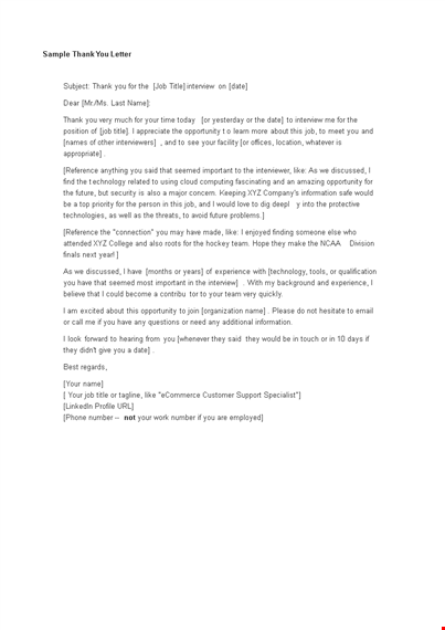 thank you letter for email interview | tips for effective email interview thank you letter template