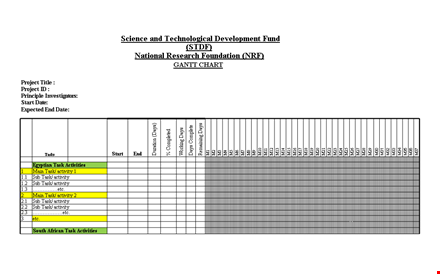 research gantt chart excel template