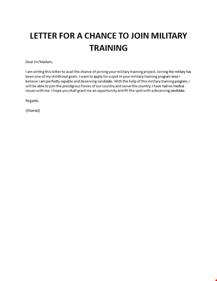 military cover letter template