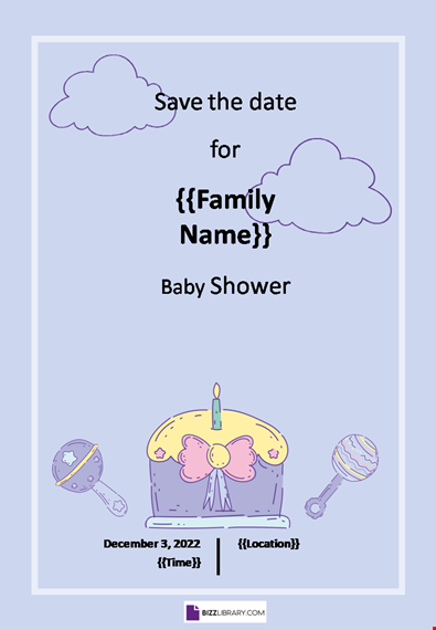 save the date baby shower template