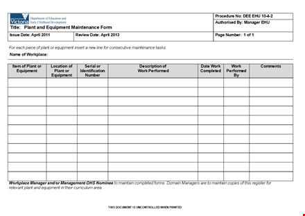 equipment rental tracking template template