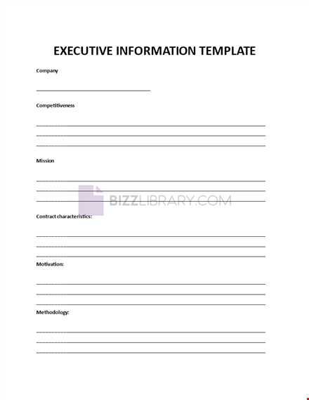 executive summary information template