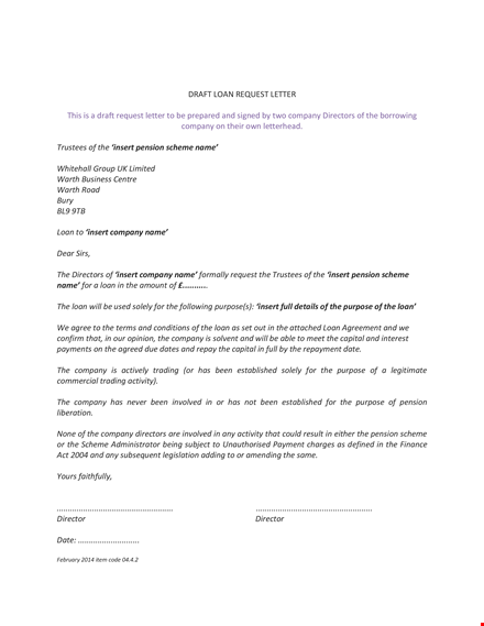 loan request letter template template