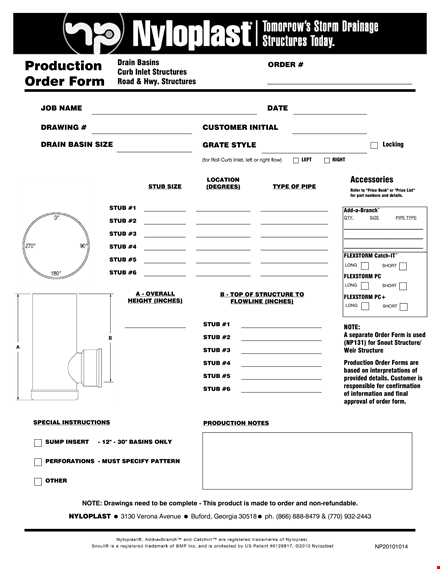 production job order template