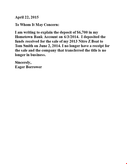 expertly crafted letter of explanation - april 2021 | not too long template