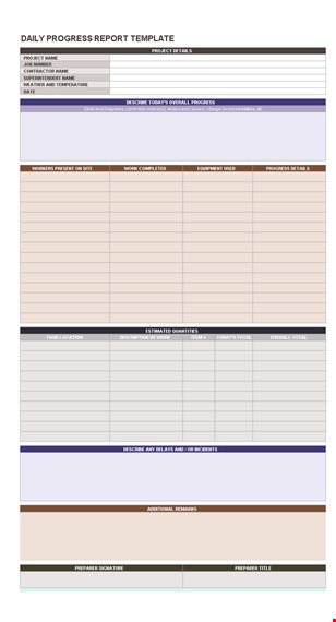 project status report template - easily describe your progress and details template