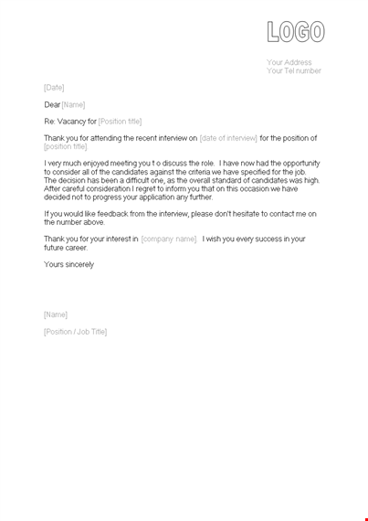 interview feedback email template