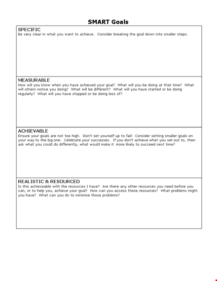 create achievable targets with our smart goals template template