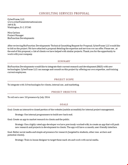 customizable consulting proposal template for effective project strategy and client research template