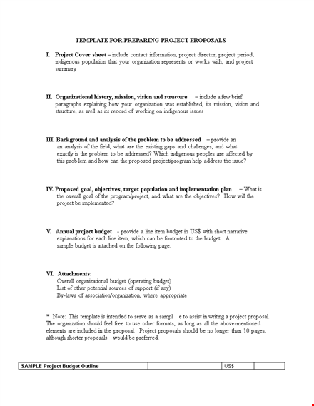 project preparing budget proposal template template