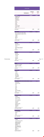 wedding budget spreadsheet template proitsurgh template