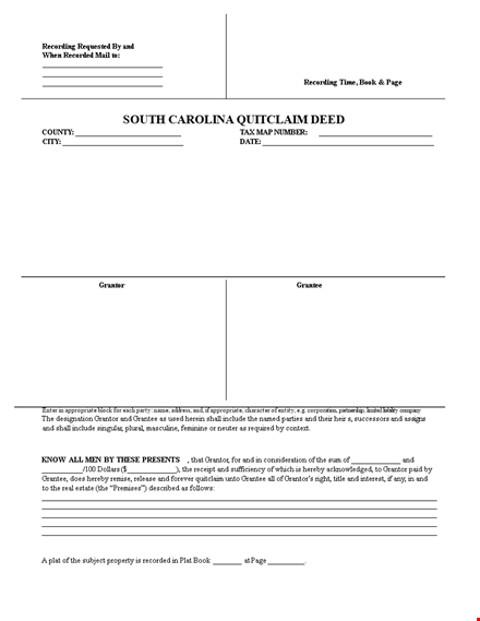 quit claim deed template - simple & easy to use template
