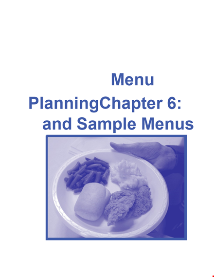 daycare meal plan template template