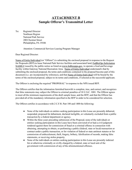 lease transmittal letter template