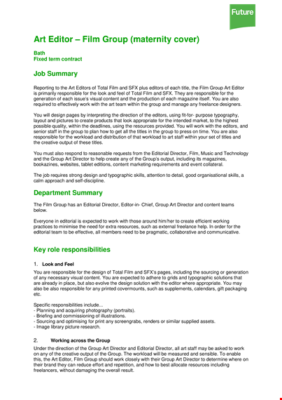 film editor job description template