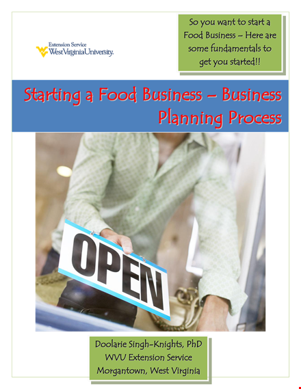 starting a food business template