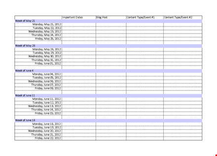 marketing calendar template template