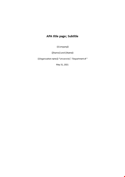 apa title page template