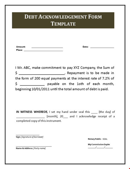 iou template - create a legal acknowledgement | download now template