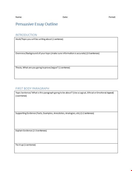 essay outline template: a comprehensive guide for structuring your essays template