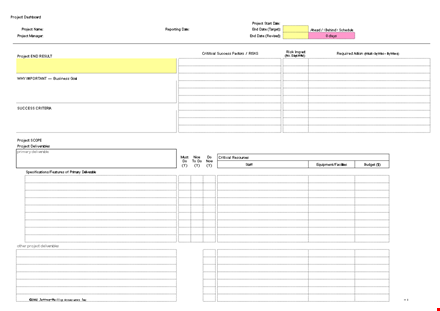 excel project dashboard template template