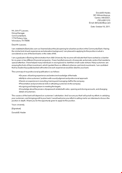 job cover letter sample template