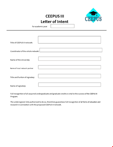 letter of intent for ceepus network template
