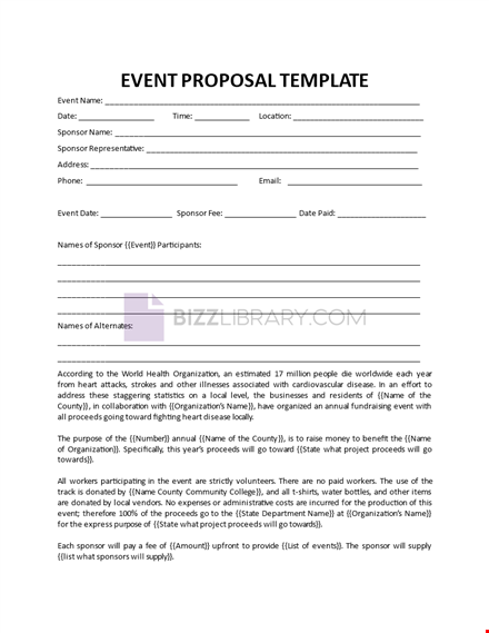 event proposal template template