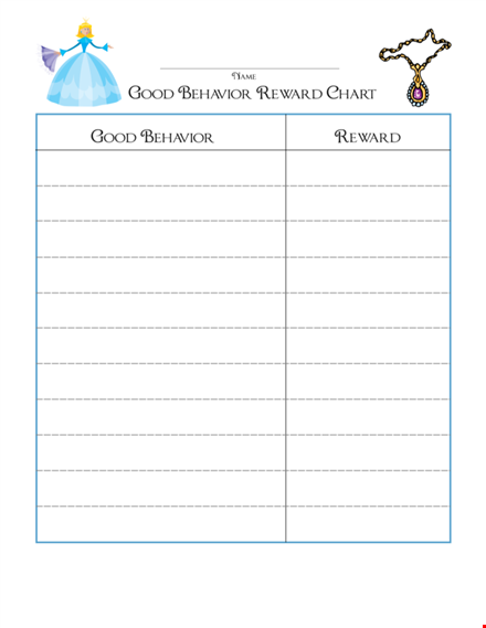 free printable behavior reward chart template