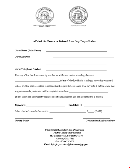 free trial: jury duty excuse letter template | create school affidavit | juror assistance template