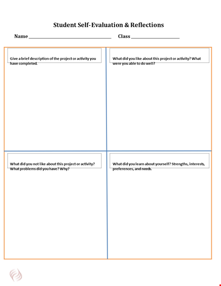 effective self-evaluation examples for students in education and assessment template