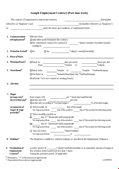 freelance employment contract template template