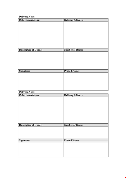 delivery note template